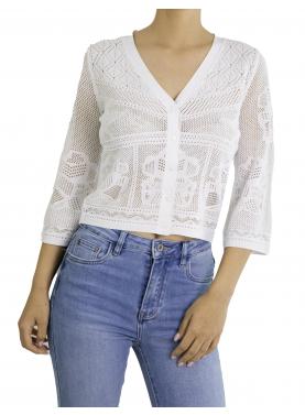 Cardigan scollo a V con ricami 